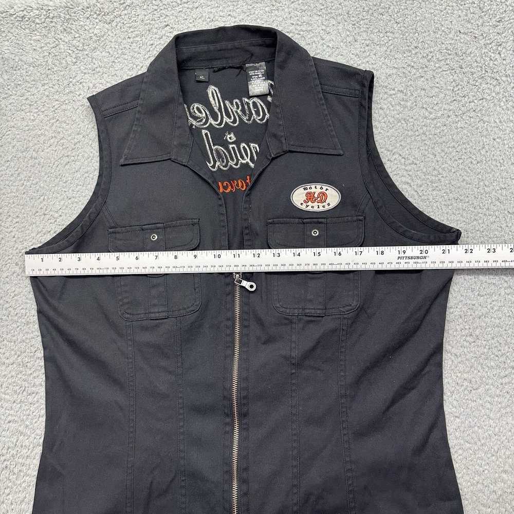 Harley-Davidson 99160-10VW Womens Size XL Sleeveless Woven Shirt Motorcycle Vest - Picture 4 of 12
